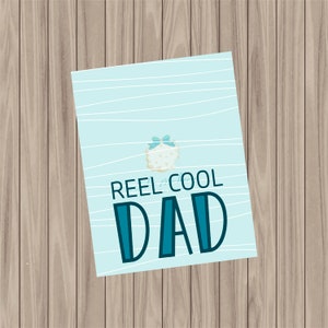 Druckbarer Taschendeckel - Reel Cool Dad - 3,125" breit x 10" hoch (3,125" x 2" gefaltet)