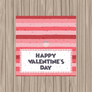 Printable Bag Topper -Happy Valentine&#39;s Day Bag Topper - 4&quot; WIDE BAG