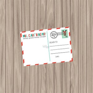 Kekskarte zum Ausdrucken - Mrs. Claus' Bakeshop Postkarte - 3,5 "x 5"