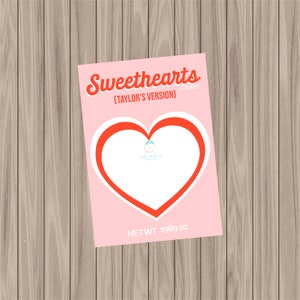 Carte à biscuits imprimable - Carte à biscuits Sweetheart version Taylor - 3,5"x5"