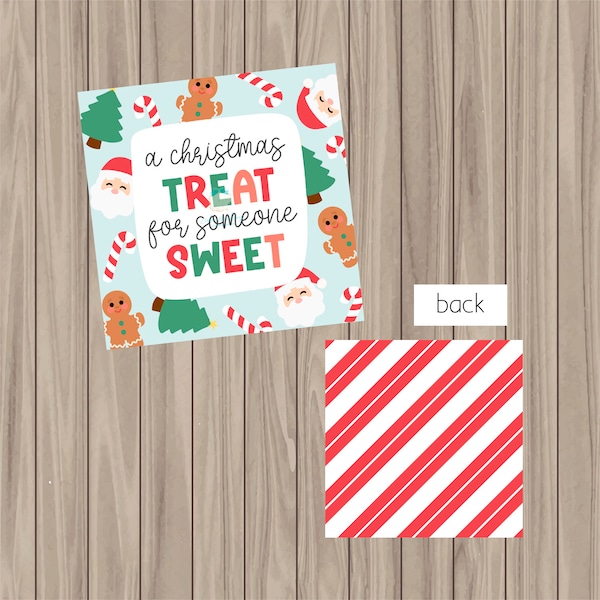 Pre-Printed PHYSICAL Tag - Merry Christmas - 2" x 2" Square