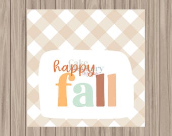 Printable Tag - Happy Fall - 2" Square