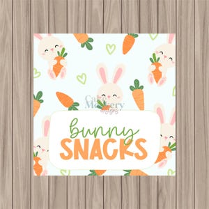 Printable Tag - Bunny Snacks - 2" Square