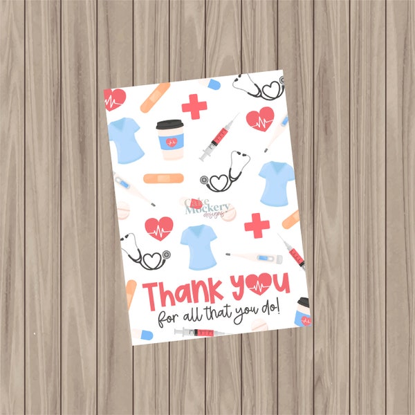 Printable Cookie Card - Thank You For All That You Do - 3.5"x5"