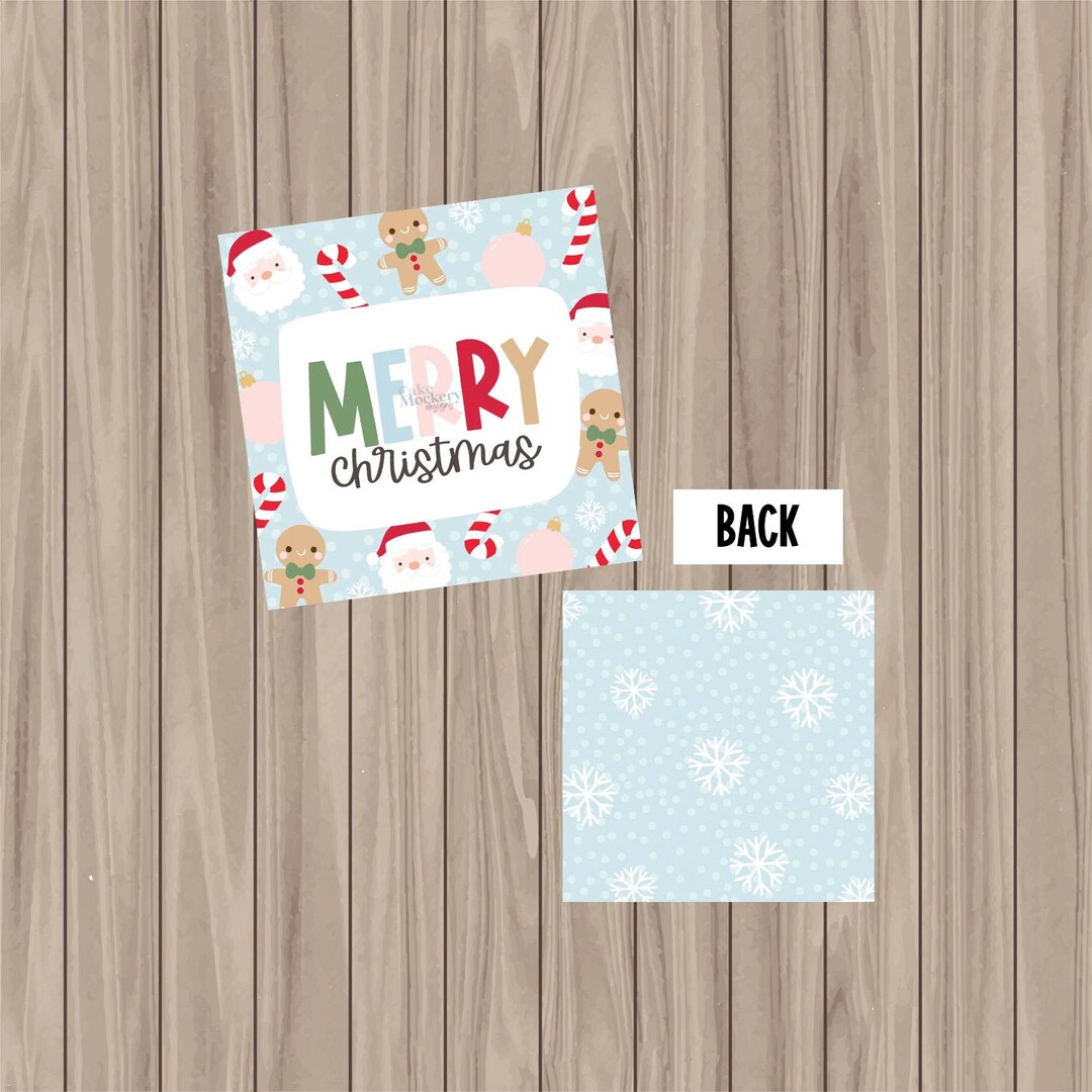 Pre-printed PHYSICAL Tag - Merry Christmas - 2" X 2" Square - Etsy