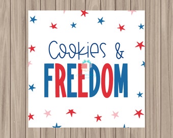 Printable Tag - Cookies & Freedom - 2" Square