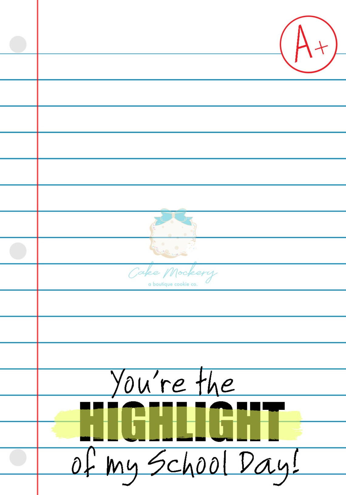 Printable Cookie Card Highlight of My Day | Etsy