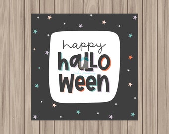 Printable Tag - Happy Halloween - 2" Square