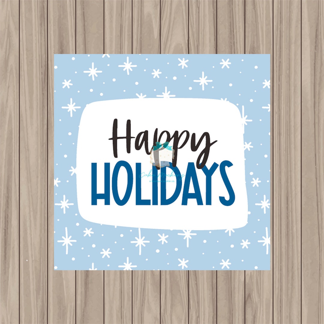 Printable Tag Happy Holidays 2 Square - Etsy