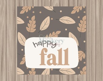 Printable Tag - Happy Fall - 2" Square