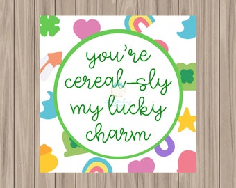 Printable Tag - Cereal-sly My Lucky Charm - 2" Square
