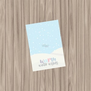 Druckbare Kekskarte - Warme Winterwünsche - 3.5 "x 5"