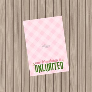 Cartão de biscoito para impressão - Wicked Friendship is Unlimited - 3,5"x5"