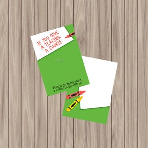 Carte imprimée - Si vous offrez un biscuit à un enseignant - 3,5 x 5 po.