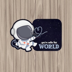 Carte à biscuits imprimée, astronaute découpée, 4 x 6,25 po.