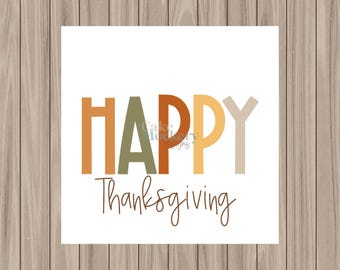 Printable Tag - Happy Thanksgiving - 2" Square