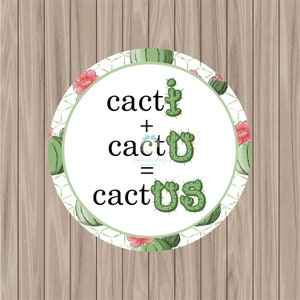 Etichetta stampabile - Cactus+Cactu+Cactus - Cerchio da 2".