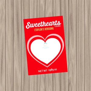 Carte à biscuits imprimable - version Taylor's Sweetheart Cookie Card - 3,5 x 5 pouces