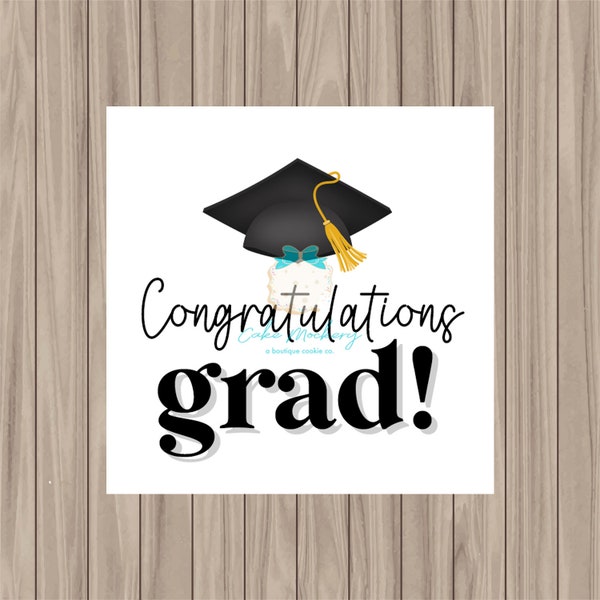 Printable Tag - Congratulations Grad - 2" Square