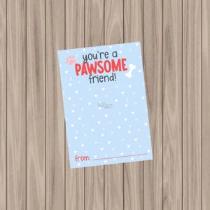 Cookie Karte zum Ausdrucken - Pawsome Friend - 3.5"x5"