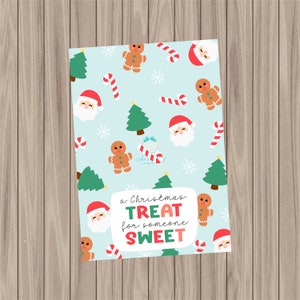 Druckbare Keks-Karte - Weihnachts-Leckerei für Jemand Süßen - 3,5 "x 15"