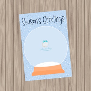 Druckbare Cookie-Karte - Schneekugel - 3.5"x5"