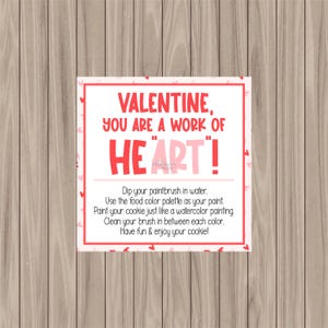Druckbare Kekskarte - Valentine PYO Cookie Anleitung - 3,25 Zoll