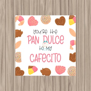 Etykieta do wydrukowania - Pan Dulce do mojego Cafecito - 2" kwadrat