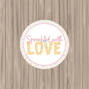 Printable Tag - Sprinkled with Love - 2&quot; Circle