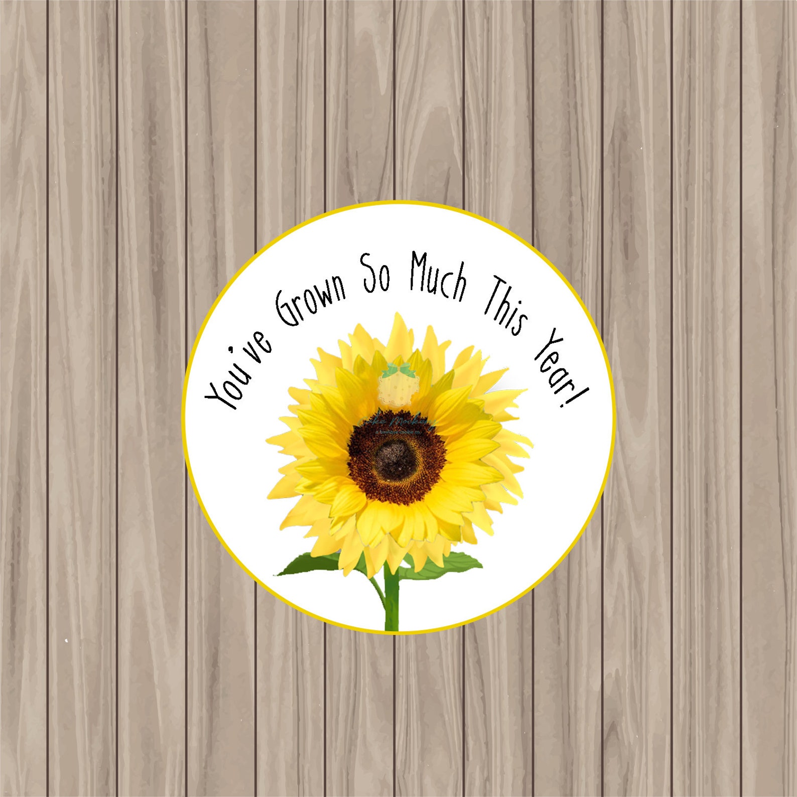 Printable Tag Sunflower Tag 2 Circle | Etsy