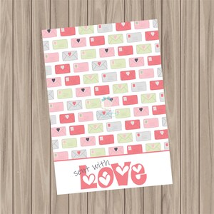 Printable Cookie Card - Sent with Love - 3.5&quot;x5&quot;