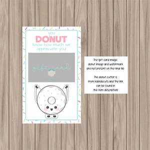 Druckbare Cookie-Karte - Donut Cookie Card Backer - 4,25 "x 7"