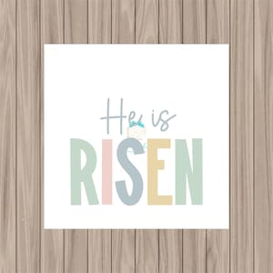 Printable Tag - He is RISEN - 2&quot; Square