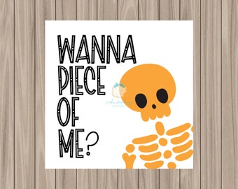 Printable Tag - Skeleton Gift Tag - 2" Square