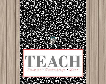 Printable Bag Topper - TEACH - 3" WIDE BAG