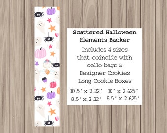 Printable Cookie Card - Scattered Halloween Elements Backer - 4 sizes