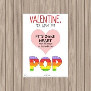 Printable Cookie Card - You Make My Heart Pop Fidget Card - 3.5&quot;x5&quot;