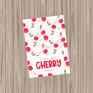 Druckbare Kekskarte - I like you CHERRY viel! - 9,5x13cm
