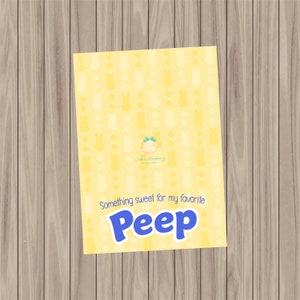 Cartão de biscoitos para impressão - Algo doce para meu peep - 3,5"x5"