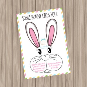 Druckbare Keks-Karte - Some Bunny Likes You - 3,5 "x 15"