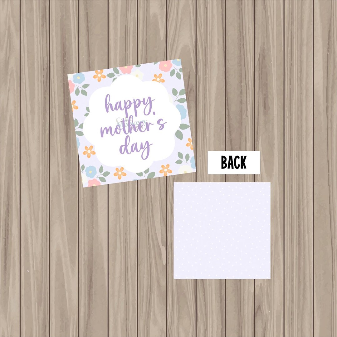 Pre-printed PHYSICAL Tag - Floral Mother's Day Tag - 2" Square - Etsy