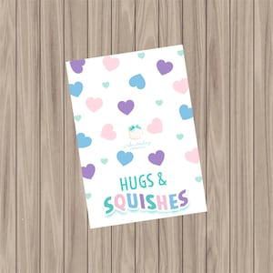 Druckbare Keks-Karte - Umarmungen & Squishes - 3.5"x5"
