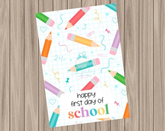 Printable Cookie Card - Happy First Day of School - 3.5"x5"
