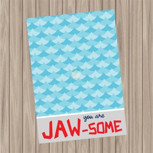 Druckbare Keks-Karte - Du bist JAW-some - 3,5 "x 15"