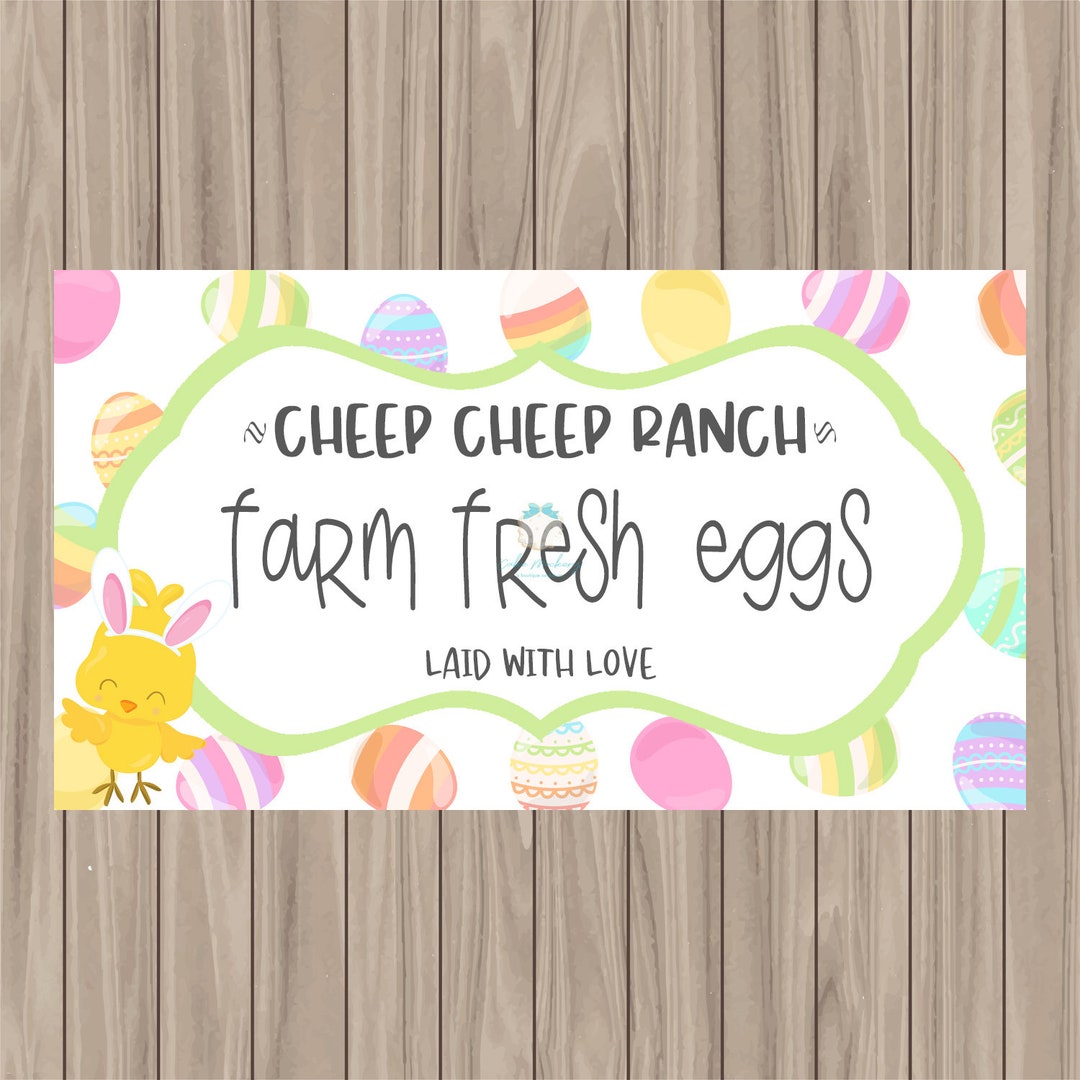Printable Egg Carton Label - Farm Fresh Easter Eggs - 4.5" Wide - Etsy