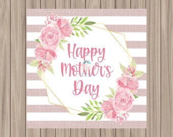 Printable Tag - Vintage Floral Mother's Day - 2" Square