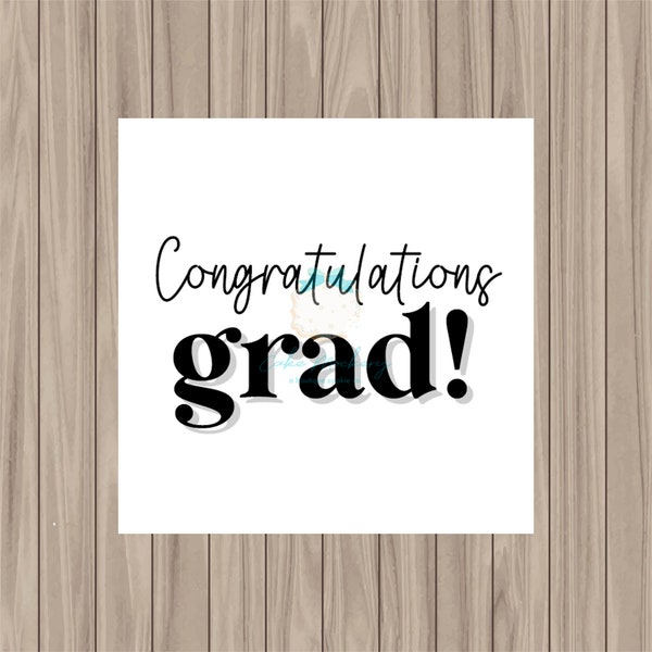 Printable Tag - Congratulations Grad - 2" Square