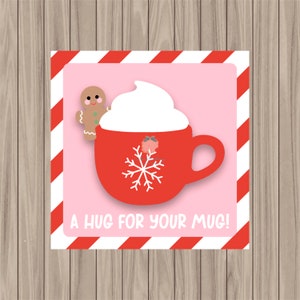 Étiquette imprimable - Candy Cane Stripe Mug Hugger - 2" Carré