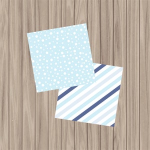 Papier d&#39;emballage réversible préimprimé PHYSICAL - Neige d&#39;hiver/rayures - 4,5 x 4,5 pouces