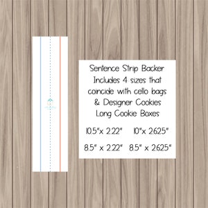Printable Cookie Card - Sentence Strip Box Backer - 4 sizes